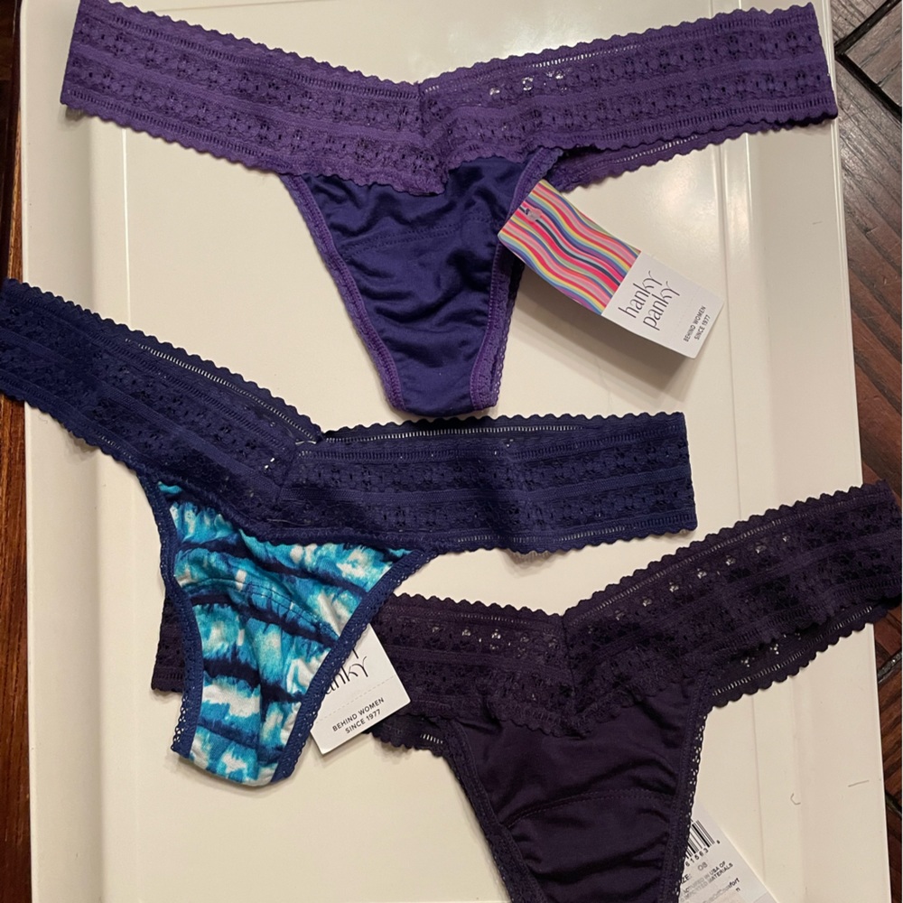 New HANKY PANKY Low Rise Thong Panties Lot of 3